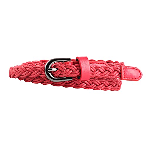 Cinturones para hombre color cuerda ropa cinturón trenzado cinturón mujer hebilla ardillon moda vestido pantalones trenzados a mano cinturón mujer paquete cinturón, rojo, Talla única