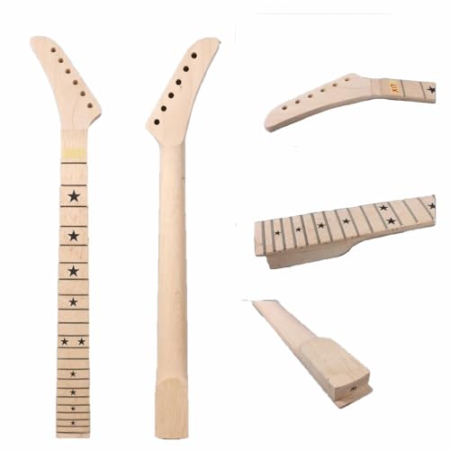 Manche de guitare en érable banane inversé 25.5 pouces avec 22 frettes pour lutherie
