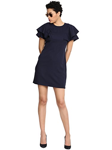 Image of Harpa Black Solid Dress(GR5231-BLACK)