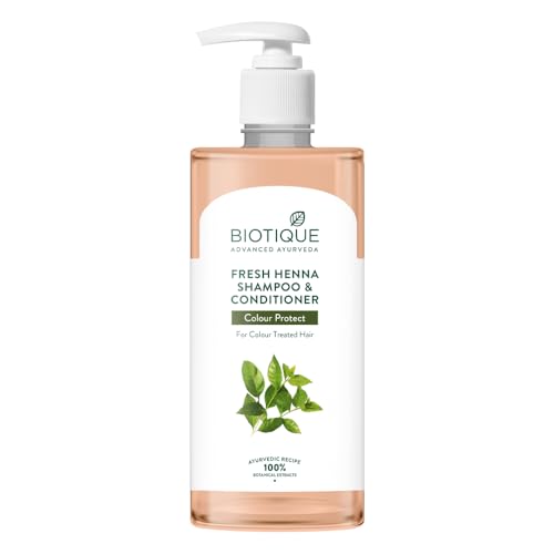 Biotique Fresh Henna Color Protect Shampoo & Conditioner For Color Treated Hair, 500 ml