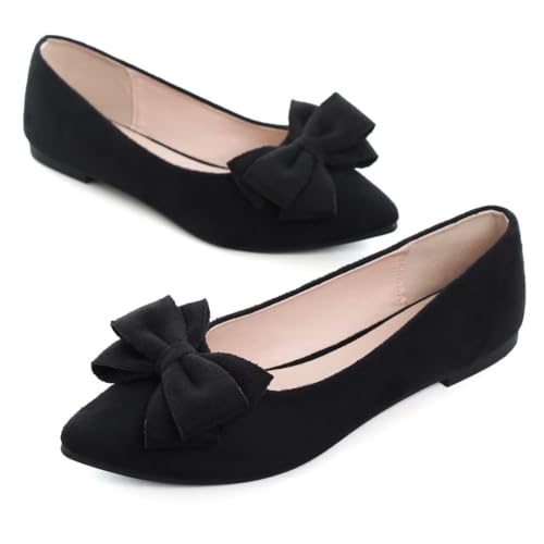 Image of TN TANGNEST Women Fashion Bowknot Flats Comfort Pointed Toe Dress Shoes