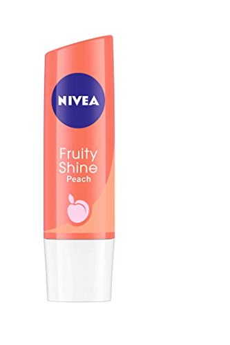 Nivea Lip Balm Fruity Shine, Glossy Finish - Peach,4.8 g (Pack of 1)