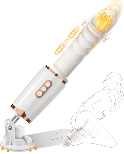 Sex Machine Thrusting Dildo Vibrator Adult Sex Toys for Women Men G Spot Clitoral Anal Play, Dildo Machine Rotatable Switch 7 Vibrating Thrust Modes Smart Heating Big Suction Cup Anal Toys for Couple