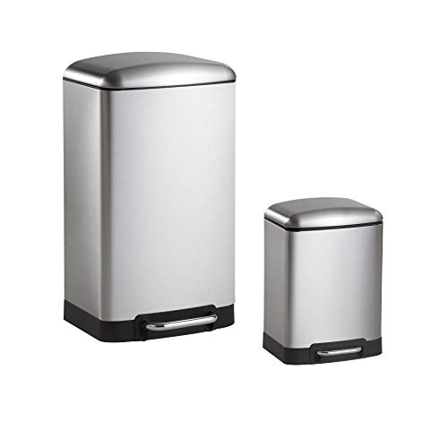 Caneca de Basura Rectangular de Acero Inoxidable 7.9 Gal miniatura 1