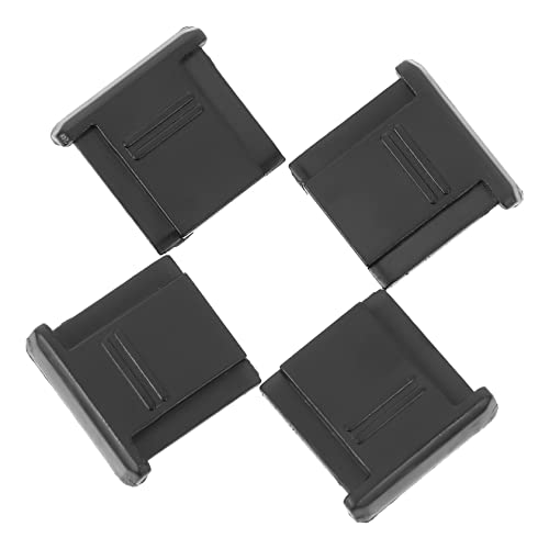 KICHOUSE 4 Pcs Hot Shoe Protective Cover Camera Supply Hot Shoe Mount Cap Flashlight Cover DSLR Camera Shoe Holders Hot Shoe Cap Protector for Hot Shoe Hot Shoe Converter Abs Black