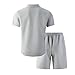 2 Piece Set For Men Short Sleeve Waffle Loose Fit Shirt And Shorts Stretchy Summer Beach Vacation Fashion Matching Sets