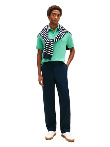 Image of Tommy Hilfiger Mens Short Sleeve Cotton Pique Polo Shirt in Regular Fit