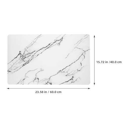 Tapis de bain absorbant en PU blanc effet marbre anti-glisse