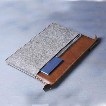 Image of OON 11 Inch Laptop Sleeve Felt Zipper Closure External Size 12 inchx 9 inch Pearl White Grey Easily fit 11 Inch Laptop Sleeve