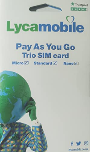 Lyca Mobile Sim Card   Reino Unido solo con £2.00 Saldo Gratis Llamadas Internacionales