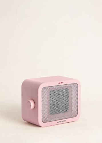 Miniatura 3 de Create Warm Box Calefactor Cerámico Rosa Pastel Calefactor Portátil, Termostato Regulable, 2 Modos De Potencia, Calefactor De Aire Caliente Ptc, Protección Del Sobrecalentamiento, 1500w
