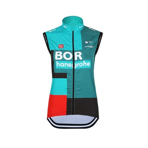 SGCIKER 2022 pro team BORAHansgrohe Windjacke Weste Windjacke Herren Fahrrad bekleidung, MTB Windstopper Radsport weste (L)