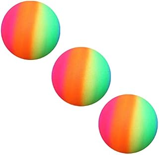 BESPORTBLE 3pcs Bounce Playground Balls Outdoor Rainbow Inflatable Ball Kids Sports Games Kickball Handball Dodgeball forIndoor Outdoor Home School 22CM
