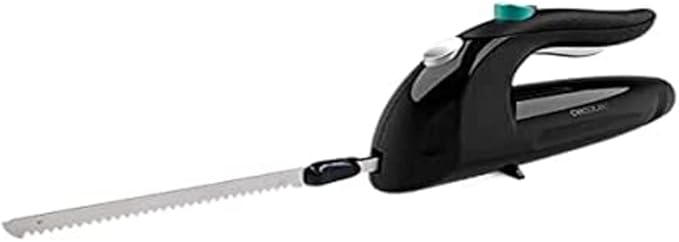 Cecotec Cut-Eat Elektromesser 1800 Schwarz. 150 W, 3 spülmaschinenfeste Edelstahlklingen, leise, vibrationsarm, inklusive Koffer, 3183