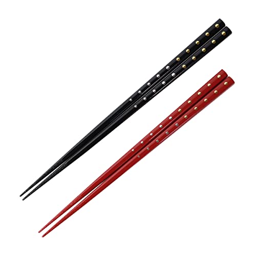 お箸 23.5cm 21.5cm 天然木製 食洗機対応 おはし 日本製 金紋 亀甲 おしゃれ 滑り止め 滑らない 上品 大人 モダン かわいい カトラリー ギフト 四角箸 男性 女性 黒 赤 ブラック レッド お祝い プレゼント すべらない 和風 国産 か