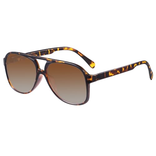 YDAOWKN Retro Aviator Sunglasses for Women Mens Large Frame Classic Vintage 70s Sun Glasses Aviators