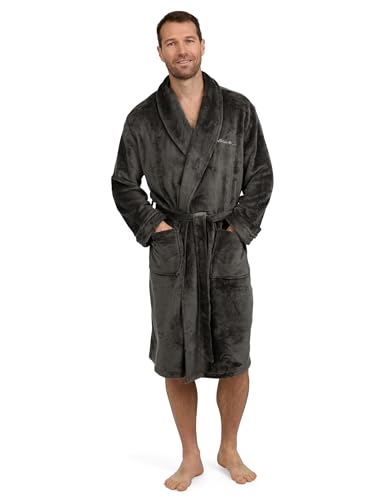 Eddie Bauer Mens Robe Plush – Fuzzy & Fluffy Fleece Spa Robes for Men | Soft Warm Winter Bathrobe with Pockets & Belt