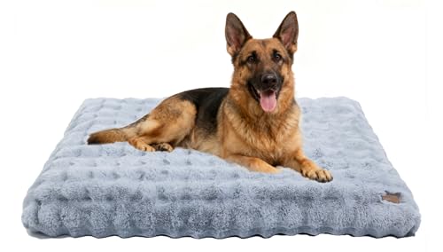 BingoPaw XXXL Hundebett Grosse Hunde: flauschig Hundebett waschbar Hundematratze wasserdicht, abnehmbar plüsch Hundekissen Haustierbett für super große oder 2 Mittelgroße Hunde, Grau, 130x110x12 cm