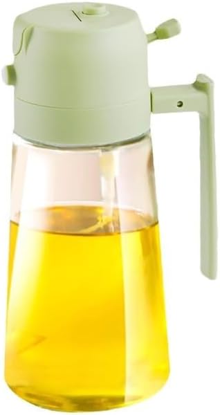 Oil spray can, kitchen household oil can, spray pour, dual-purpose oil spray bottle, glass press oil spray can, atomization integrated oil bottle, green