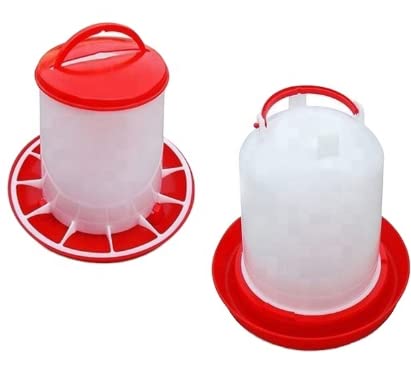 Riverwood Stores: Chicken Poultry Bird 1.5kg Feeder & 1.5 litre Drinker Red Opaque Plastic Containers