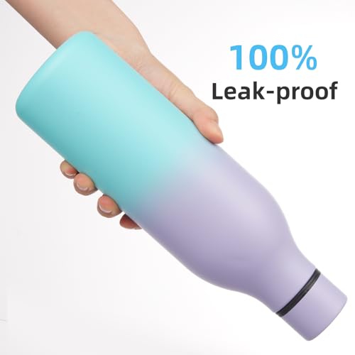 Image of Konokyo 25 oz Insulated Stainless Steel Metal Water Bottle with Strap | BPA-free, leak-proof, dishwasher-safe reusable bottle with strap for gym, school, hiking, outdoor travel & hydration