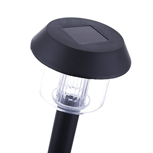 Signature Garden Solar Garden Lights - Auto On/Off Outdoor Bright Solar Pathway Lights - All-Weather/Waterproof Outdoor Solar Lights for Yard, Garden, or Driveway (6-Pack, Black)