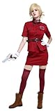 Skycosue Alucard Hellsing Cosplay Jacket Hat Seras Red Suit Victoria Costume Belt Gloves Halloween Cos (Rerd 2, X-Small)