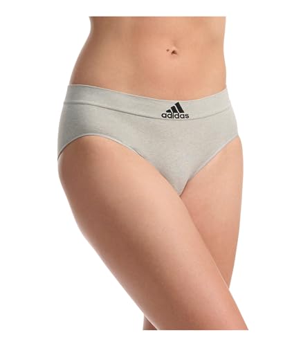adidas Women's Seamless Brief Panties 3-pack, Silver Violet/Heather Grey/Silver Green, Large