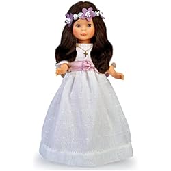 Nancy Coleccion Maletas Nancy - Nancy Colección Comunión, Muñeca vestida de Primera Comunión y Corona Flores, morena, con vestido blanco, para regalar, Reedición 2023, Famosa (NAL00000)