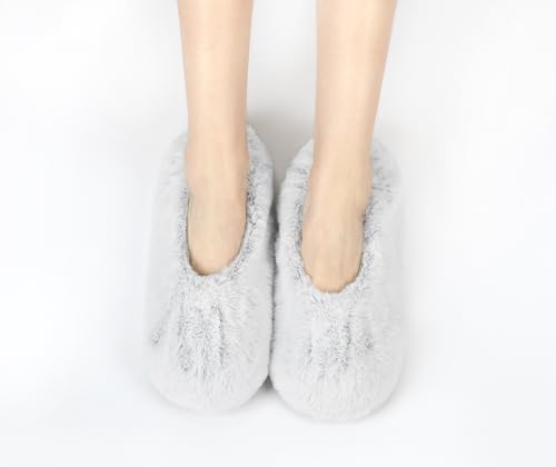 Image of Keyela Women's Ballerina Slippers,Non-Slip Bedroom Slippers Socks | Soft fuzzy slipper socks for ladies Indoor home slippers Cozy sock slippers Ballet Slippers