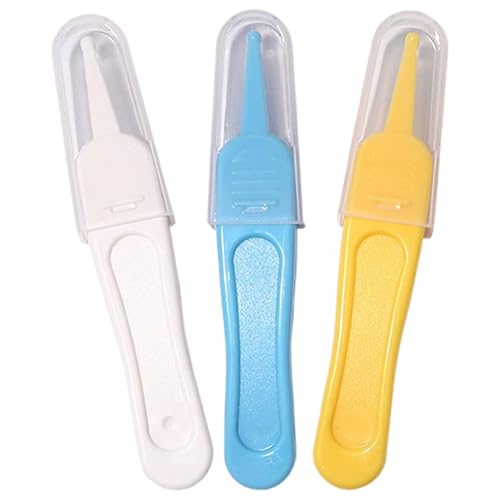 3PCS Baby Booger Picker 3 Colors Nose Picker with Round Head 3.6 inch Plastic Baby Ear Cleaner for Babys Care