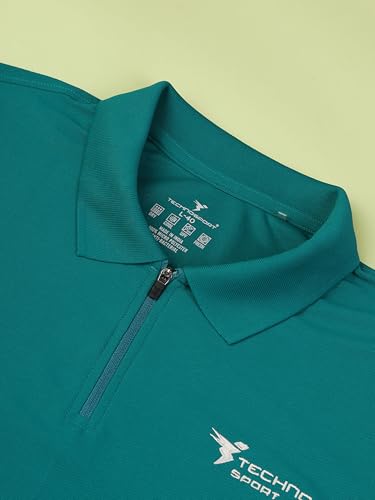 Image of TECHNOSPORT Men's Slim Fit Full Sleeve Polo T-Shirt with Collar, MATPIQ Quick Dry Moisture Wicking Polo Tee for Gym Sports Golf and Casual Wear