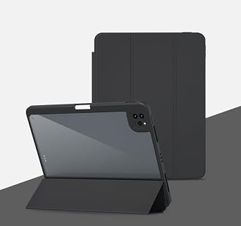 for Nokia T20 Smart Case, Detachable Magnetic Cover,with Clear Transparent Back and Pencil Holder, Auto Sleep/Wake,Black