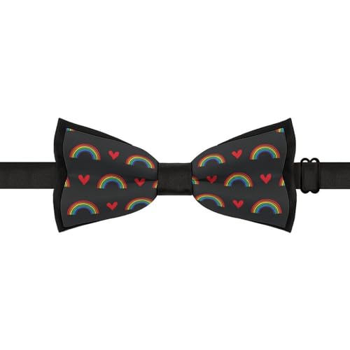 GoasNei LGBTQ Pride Month Rainbow Gay Bow Tie for Men Adjustable Necktie Funny Tie Neck Ties for Weddings Party