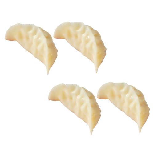 FOYTOKI Decor 4pcs Artificial Dumplings Lifelike Dumpling Fake Food Model Fake Bread Artificial Cake Realistic Cake Artificial Bread Loaf Lifelike Food Models s French Child PVC Key Chain