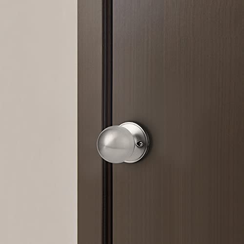 Probrico 4 Pack Dummy Door Knobs Brushed Nickel Finish, One Side Dummy Lever, Stainless Steel Half Handle For French Doors, Round Ball Knob #TOP5