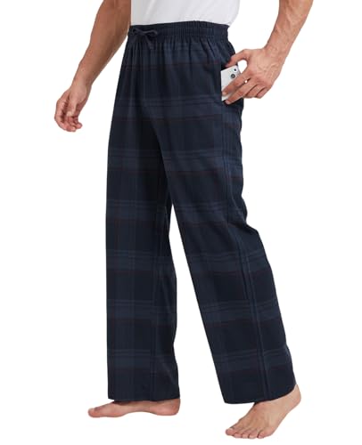 TTZ 34/36 Inseam Mens Tall Pajama Pants 100% Cotton Pj Lounge Sleep Pants for Tall Men2