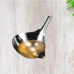 304不锈钢隔油勺厨房滤油神器过滤油去油漏油汤勺油汤分离勺子 Stainless Steel Long handled soup spoons，Spoons,Meal spoon Household Cleaning，Kitchen Storage Essentials