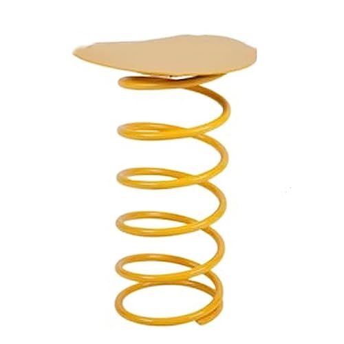 oR3sB4jE Mesa de Centro Mesa de Centro pequeña, Adecuada for Uso Interior y Exterior, con Base diseño Primavera, for decoración del hogar Estante de Almacenamiento(Yellow)