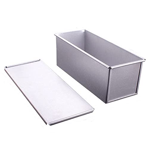 Premium Pullman Loaf Tin with Sliding Lid, Rectangle Bread Baking Mold for Sandwiches and Cakes