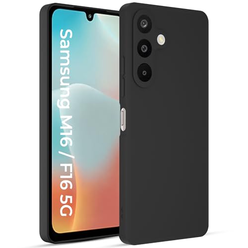 Image of A rtistque Back Cover Case for Samsung Galaxy M16 5G / F16 5G with Camera Protection | Shockproof TPU | Stylish Protective Design | Slim Fit | Ultra Matte | Samsung M16 Back Cover - Black