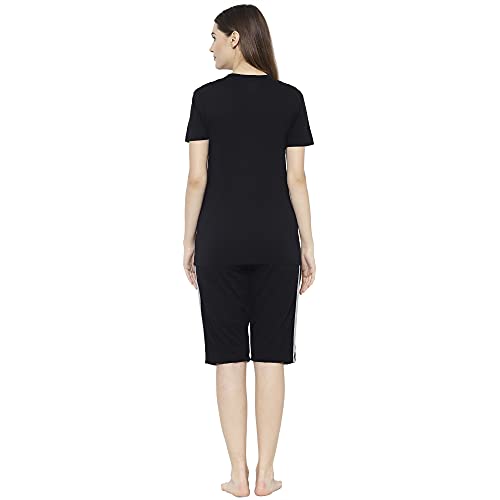 Image of Mack Jonney Regular Fit Cotton Blend Women's Capris Set Night Suits (Pack of 2-MACK633577)