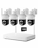 Loocam 5MP Wireless Security Camera System Wi-Fi 6, Color Night Vision, 355° Pan 95° Tilt, Light & Siren Alarm, Human Vehicle Detection, Two-Way Audio for Indoor Outdoor,8CH NVR 128GB Local Storage