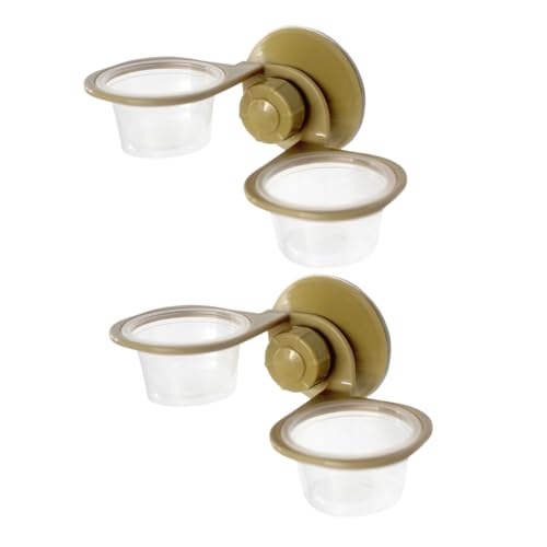 CIYODO 2Pcs Wall Mounted Lizard Food and Water Bowls Automatic Feeding Dish for Reptiles Design for Easy Observation Stable Installation with Strong Suckers