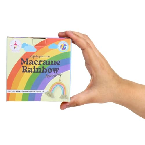 Image of Kalakaram Mini DIY Macrame Rainbow Making Craft Kit | DIY On-The-Go Art & Craft Activity Kit for Kids | Birthday Return Gift & Party Favor for Girls & Boys Ages 4, 5, 6, 7 Years