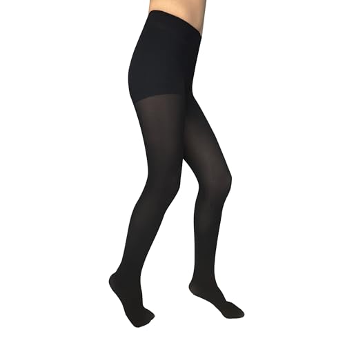 Image of Bestjybt Women's 90D Soft Opaque Tights Solid Color (US, Alpha, Medium, Large, Regular, Regular, Black)