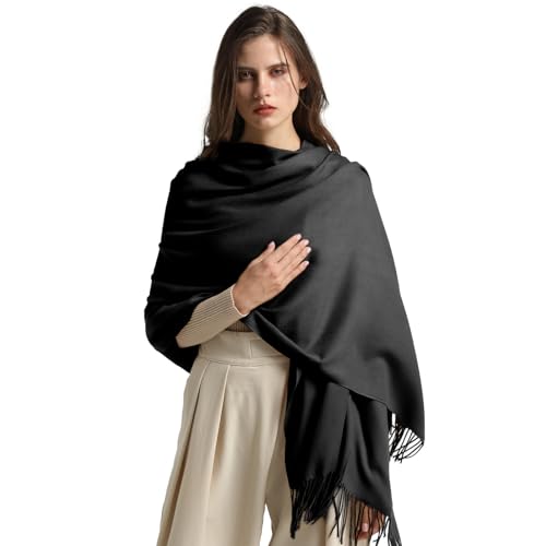 Anboor Women Scarf Pashmina Shawls Wraps with Tassel for Evening Dresses Winter Scarf Soft Cashmere Feel Large Scarves4