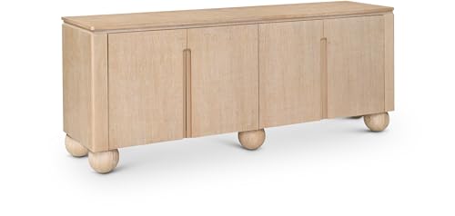 Meridian Furniture 77023Natural Cardiff Collection Modern | Contemporary Sideboard/Buffet with Rich Natural Oak Finish, Solid Wood, Oak Vener, 72" W x 18" D x 29.5" H, Natural