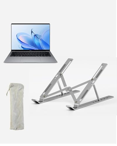 Adjustable Laptop Stand for Desk Portable Laptop Riser with 6-Level Height Foldable Ergonomic Laptop Holder for 10-15 6
