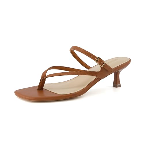 CUSHIONAIRE Women's Madrid Strappy Kitten Heel Sandals +Memory Foam, Wide Widths Available WHISKEY 6 by CUSHIONAIRE - Used condition - Image 9